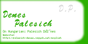 denes palesich business card